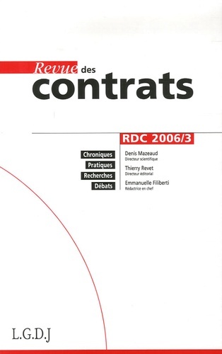 REVUE DES CONTRATS N 3 - 2006