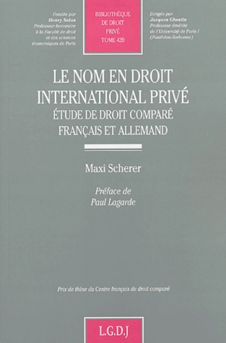 le nom en droit international privé. etude de droit comparé franco-allemand