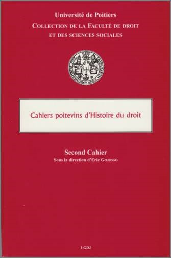 CAHIERS POITEVINS D HISTOIRE DU DROIT