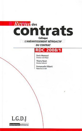 REVUE DES CONTRATS N 1 - 2008