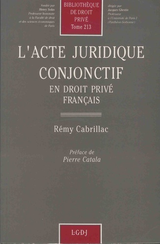 l'acte juridique conjonctif en droit privé français
