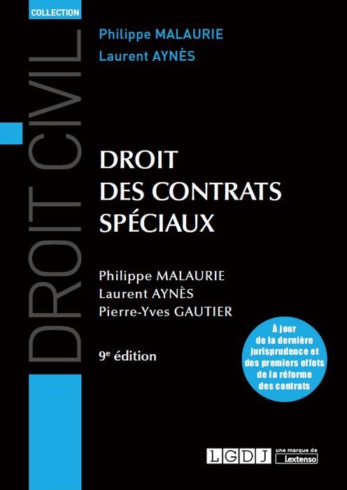 DROIT DES CONTRATS SPECIAUX 9EME EDITION