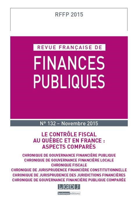 REVUE FRANÇAISE DE FINANCES PUBLIQUES N 132 - 2015
