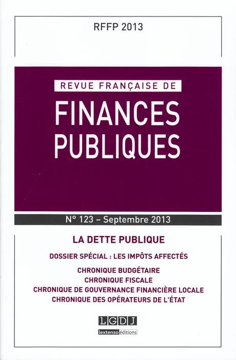 REVUE FRANÇAISE DE FINANCES PUBLIQUES N 123 - 2013