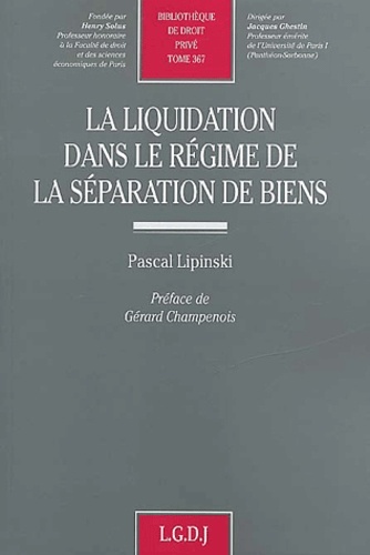 la liquidation dans le régime de la séparation de biens
