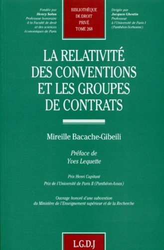 la relativité des conventions et les groupes de contrats