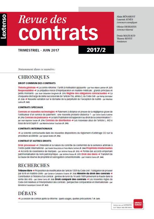 REVUE DES CONTRATS N 2 - 2017