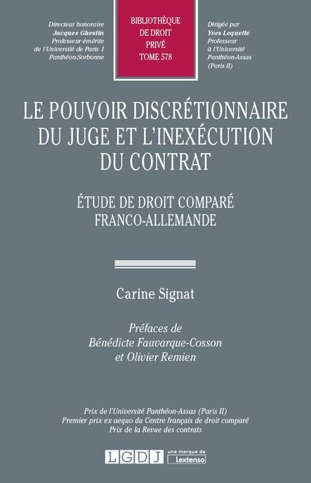 LE POUVOIR DISCRETIONNAIRE DU JUGE ET L INEXECUTION DU CONTRAT