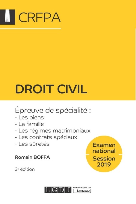 Droit civil - CRFPA - Examen national Session 2019