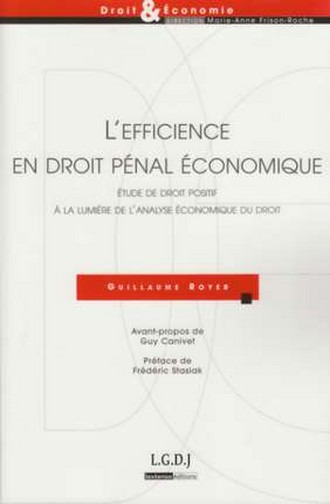 l'efficience en droit pénal économique