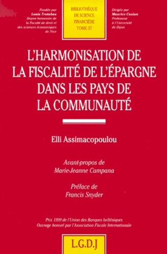 l'harmonisation de la fiscalité de l'épargne
