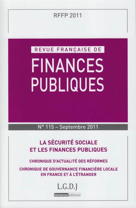 REVUE FRANÇAISE DE FINANCES PUBLIQUES N 115 2011