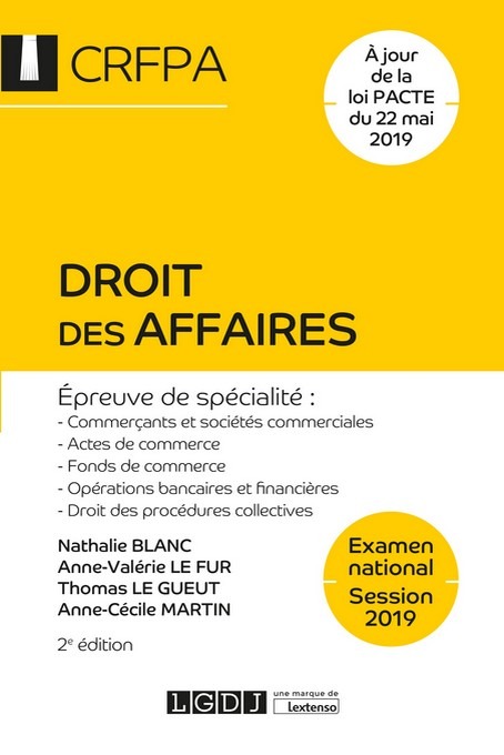 Droit des affaires - CRFPA - Examen national Session 2019