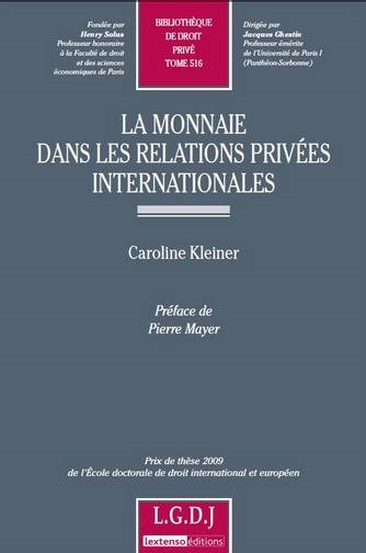 la monnaie dans les relations privées internationales