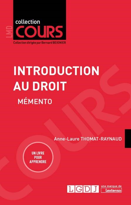 INTRODUCTION AU DROIT - MEMENTO