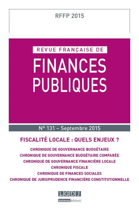 REVUE FRANÇAISE DE FINANCES PUBLIQUES N 131 2015