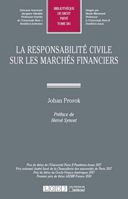 LA RESPONSABILITE CIVILE SUR LES MARCHES FINANCIERS