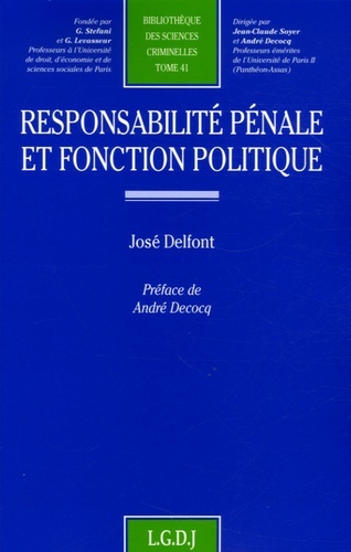 responsabilité pénale et fonction politique