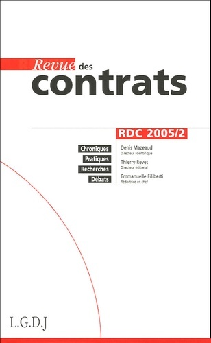 REVUE DES CONTRATS N 2 - 2005