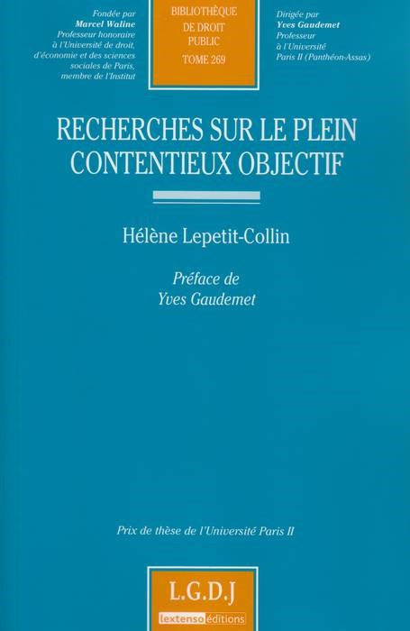 recherches sur le plein contentieux objectif