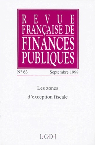 REVUE FRANÇAISE DE FINANCES PUBLIQUES N 63 - 1998