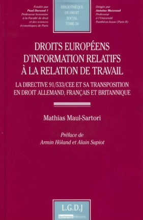 droits européens d'information relatifs  à la relation de travail - la directive