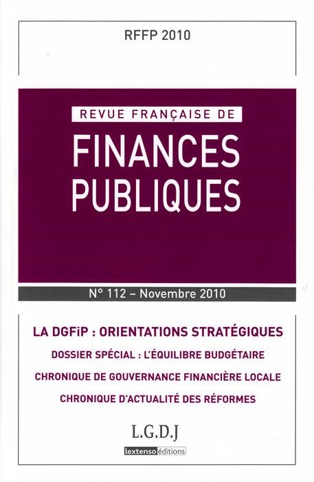 REVUE FRANÇAISE DE FINANCES PUBLIQUES N 112 - 2010