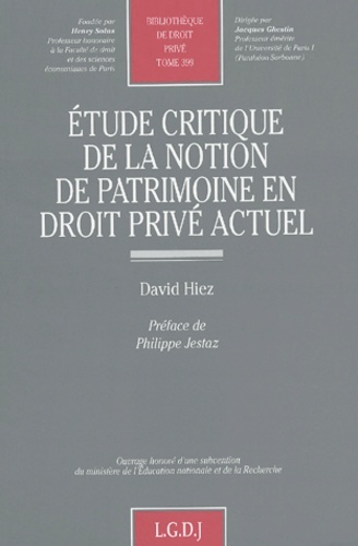 etude critique de la notion de patrimoine en droit privé actuel