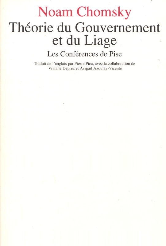 Théorie du gouvernement et du liage. Les conférences de Pise