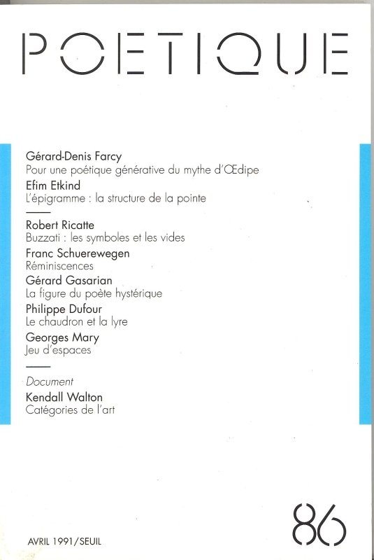 Poétique, n° 086