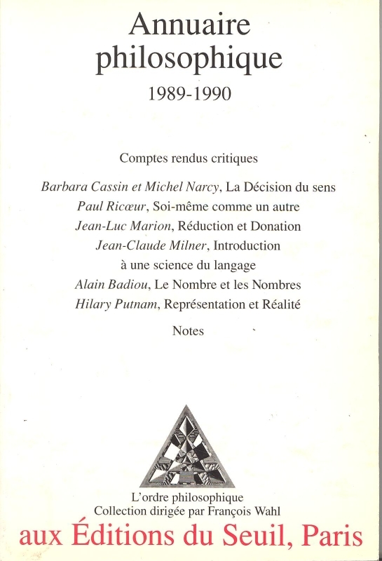 Annuaire philosophique (1989-1990)