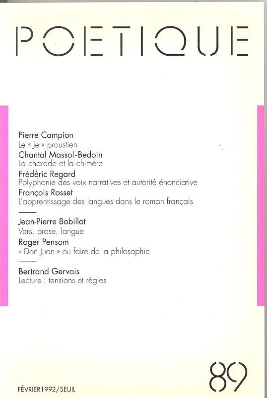 Poétique, n° 089
