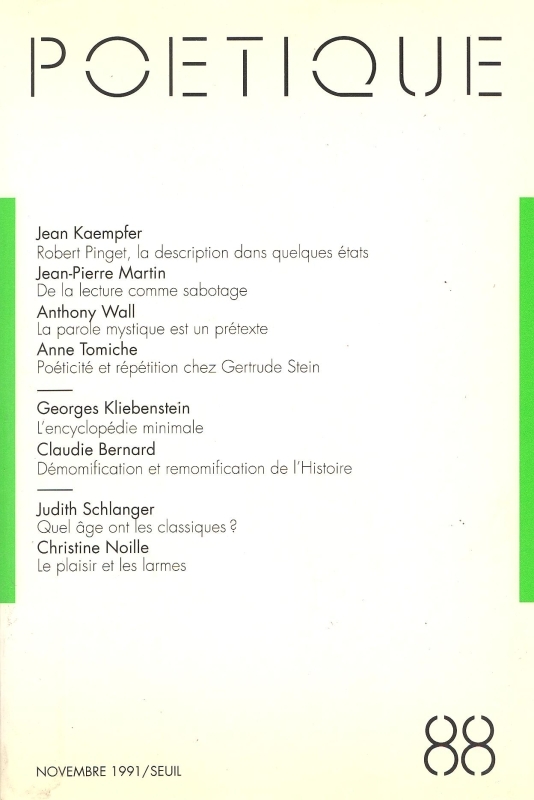 Poétique, n° 088