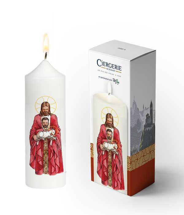 Cierge blanc - Configuré au Christ