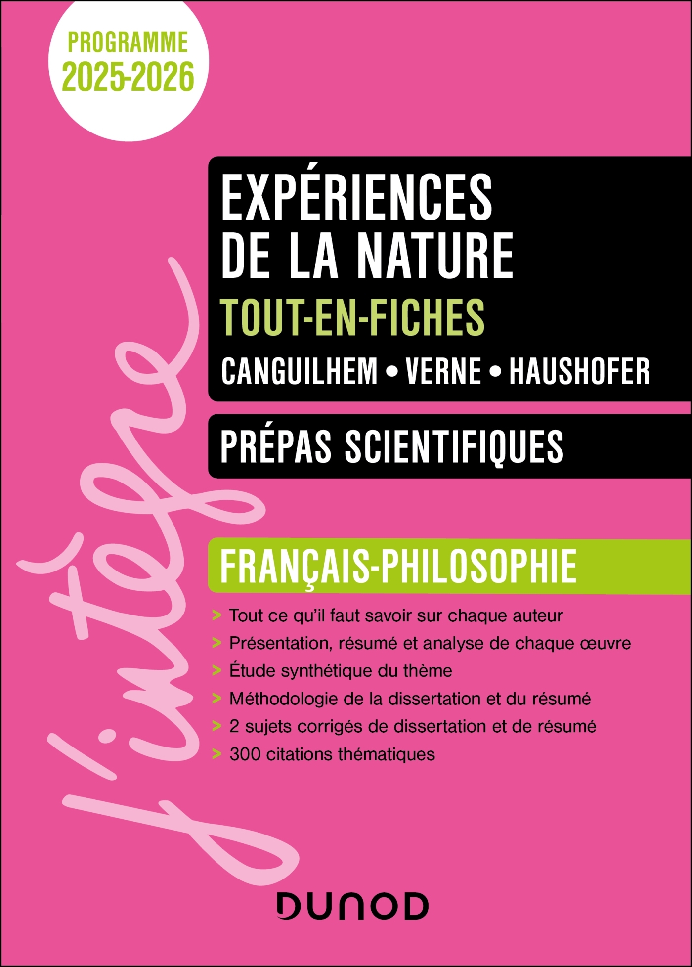Expériences de la nature - Tout-en-fiches - Prépas scientifiques Français-philosophie - 2025-2026