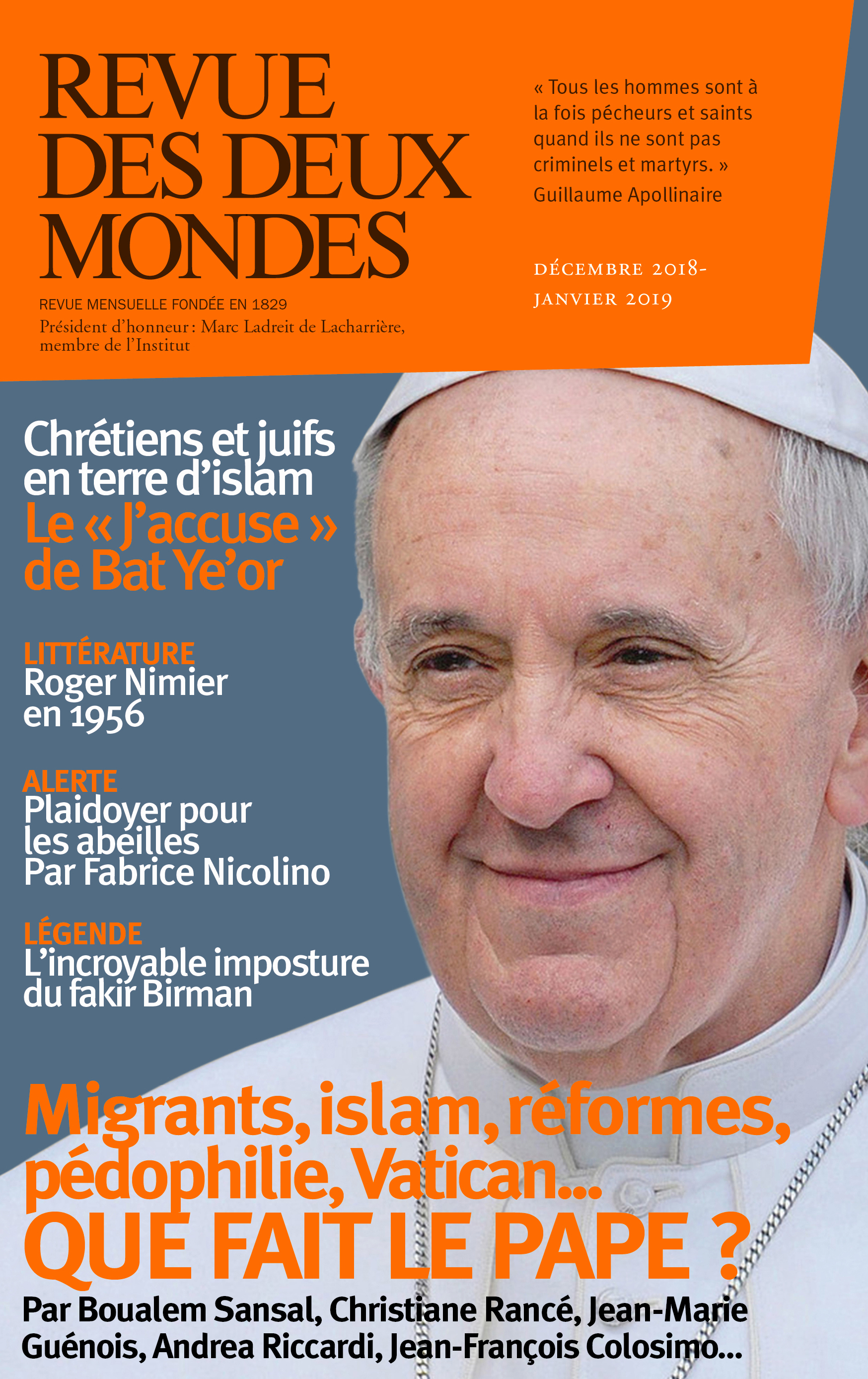 REVUE DES DEUX MONDES DECEMBRE JANVIER 2019 - LE PAPE