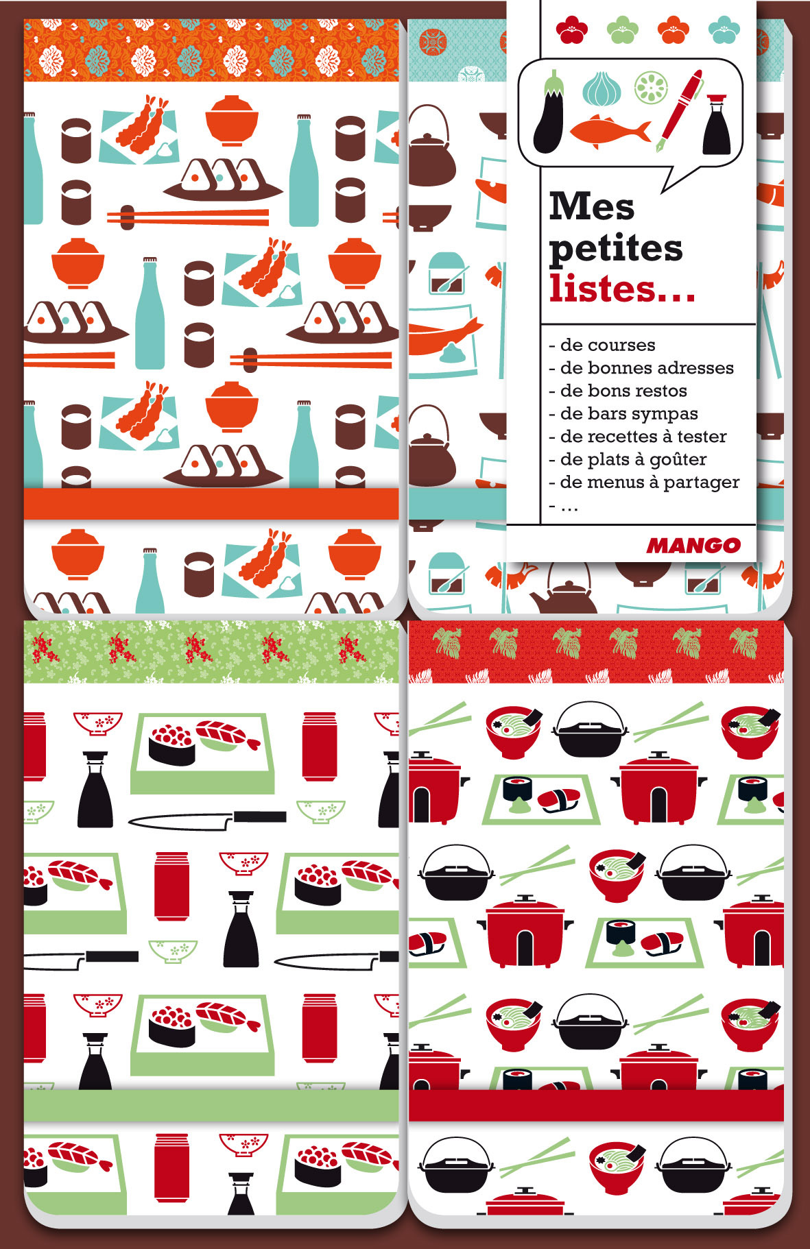 MES PETITES LISTES (BOITE DE 4 CARNETS)