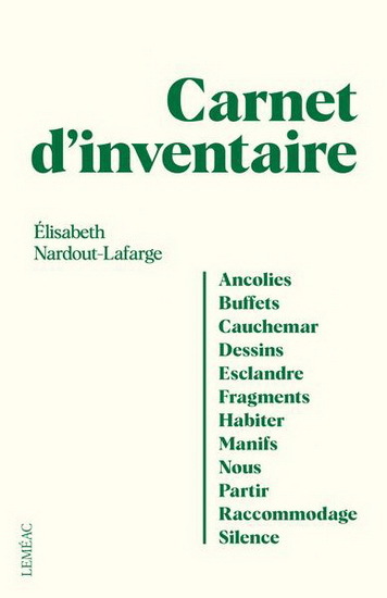 CARNET D'INVENTAIRE