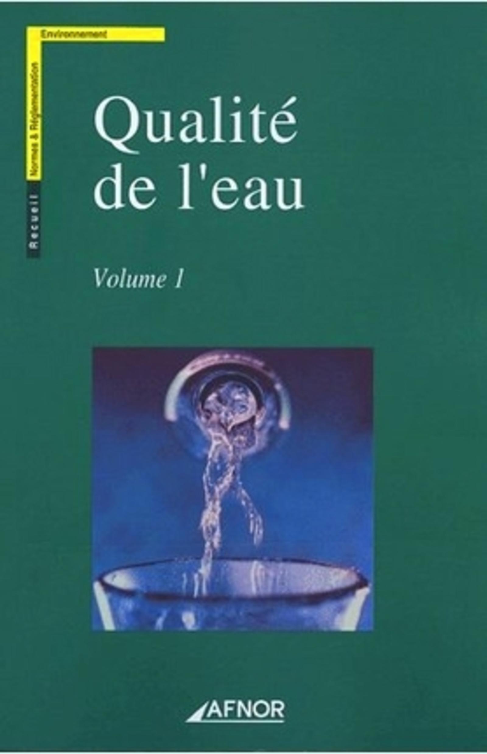 QUALITE DE L'EAU - 2 VOLUMES AVEC CD-ROM