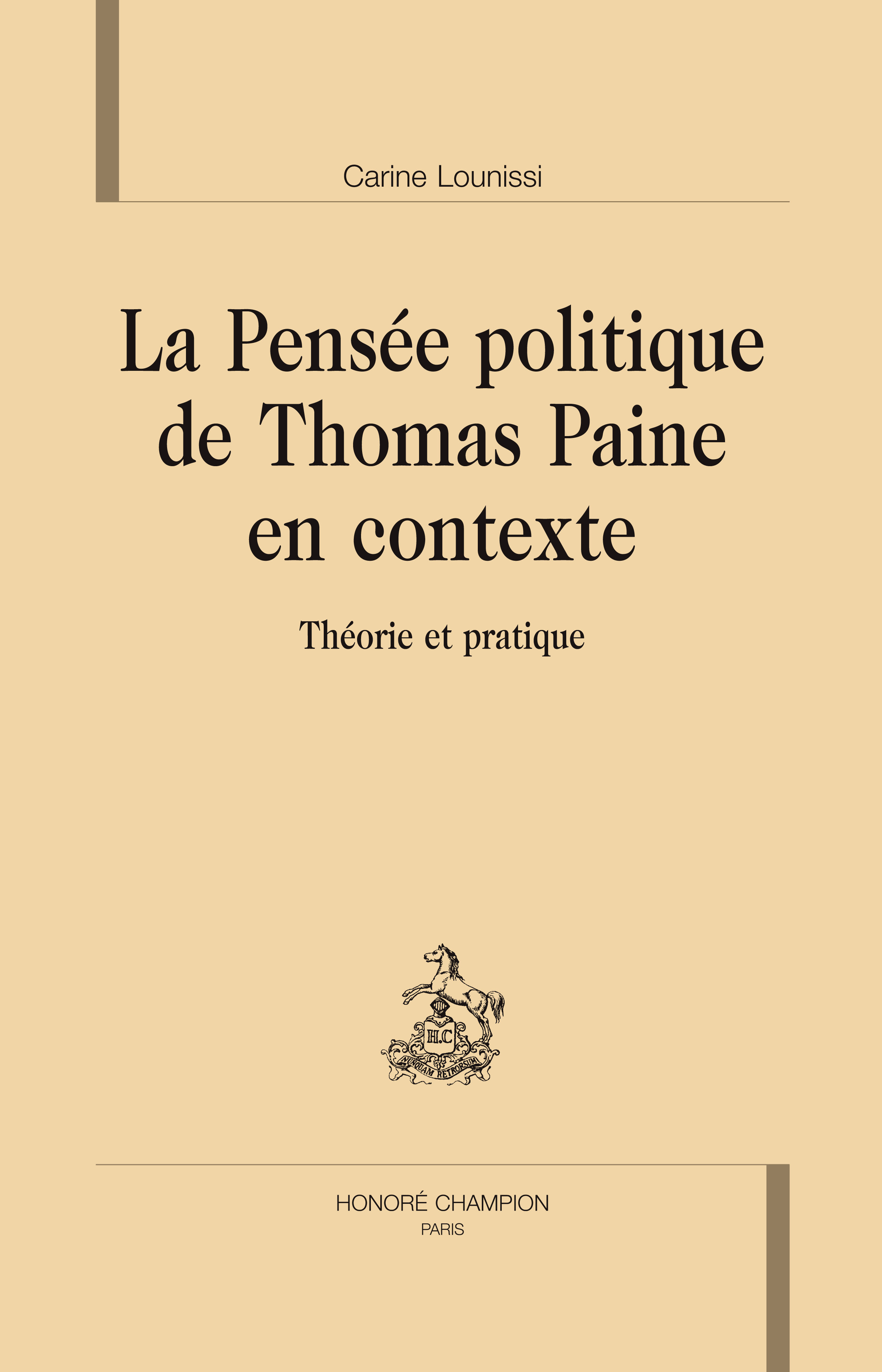 La pensée politique de Thomas Paine en contexte - théorie et pratique