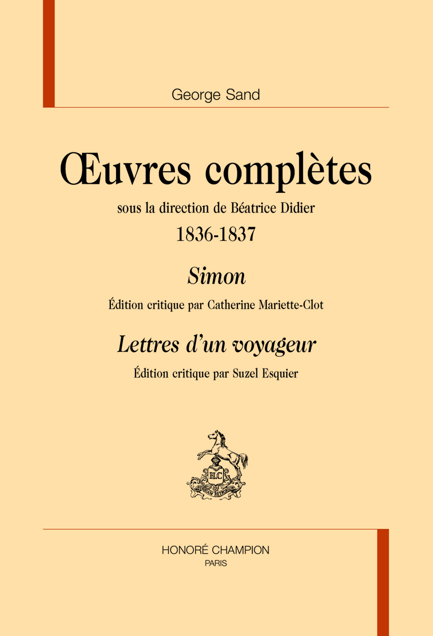 Simon - Lettres d’un voyageur (1836-1837)