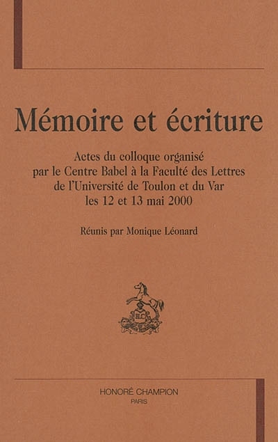 Mémoire et écriture