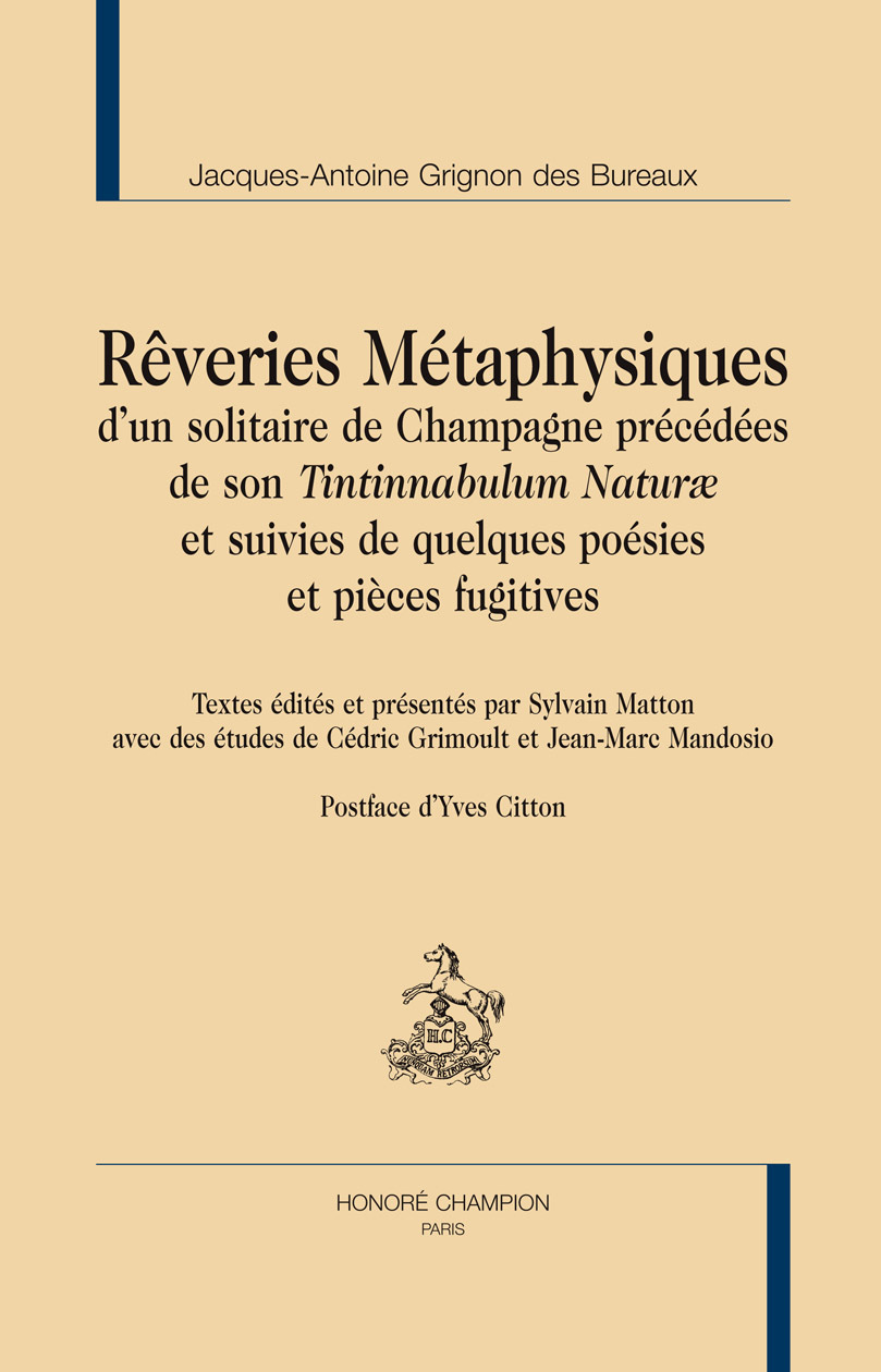 Rêveries métaphysiques d'un solitaire de Champagne