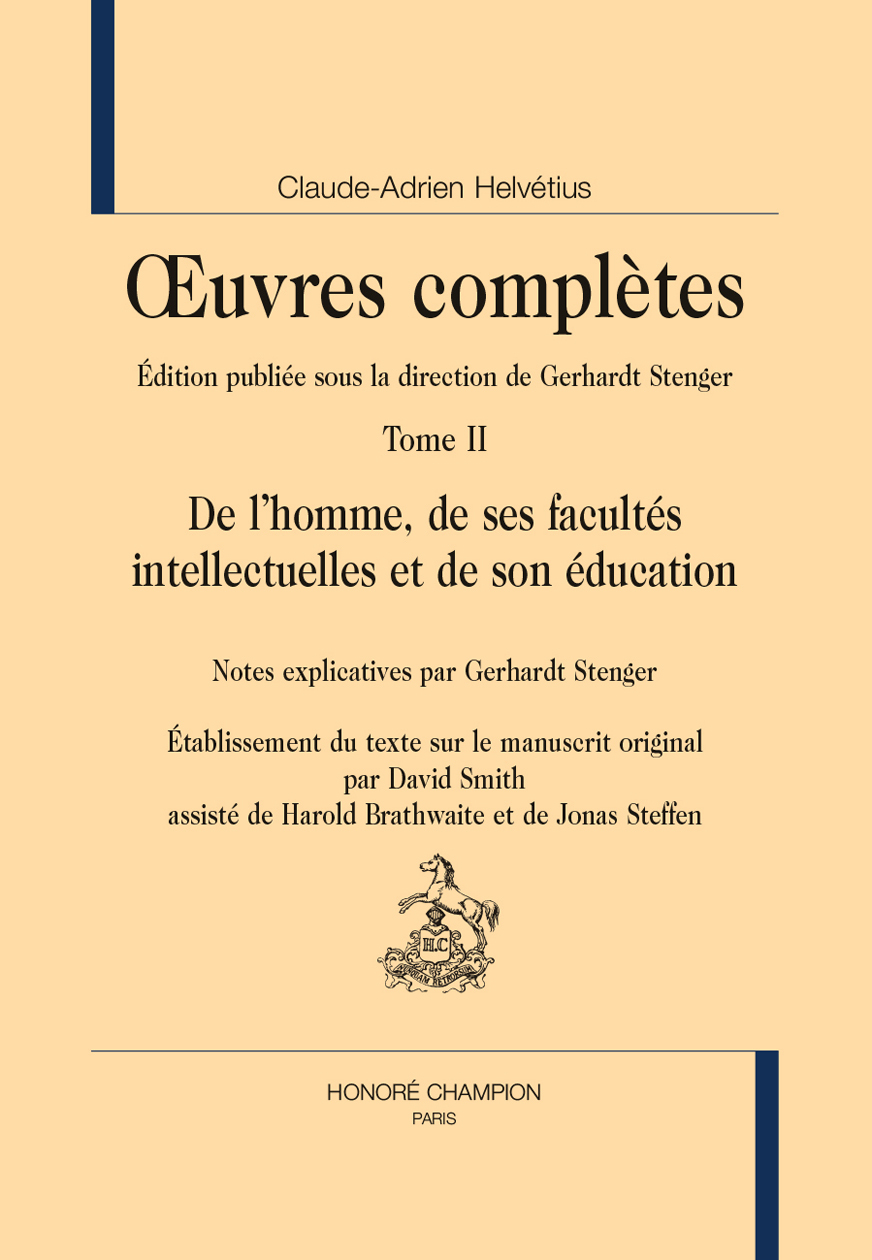 De l'homme, de ses facultés intellectuelles et de son éducation