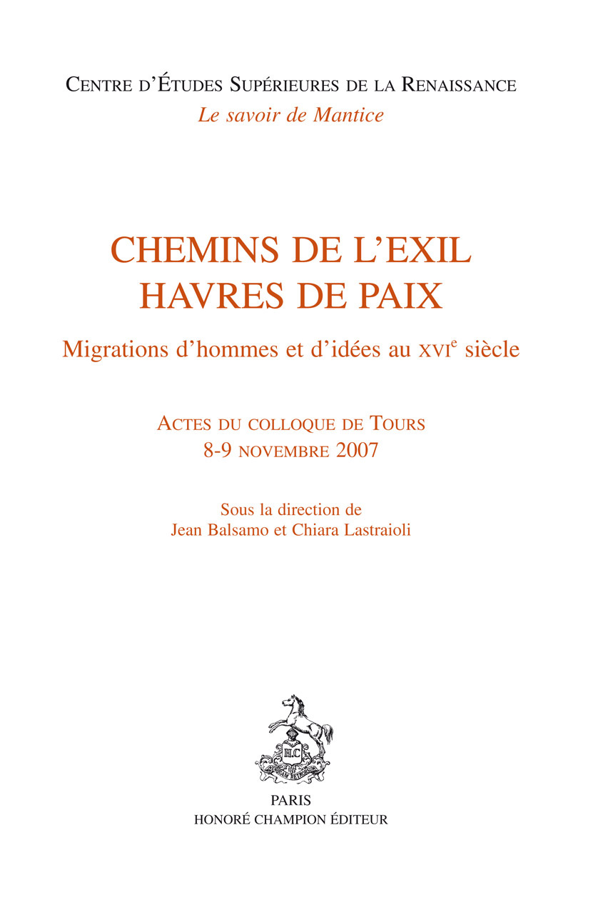 Chemins de l'exil, havres de paix