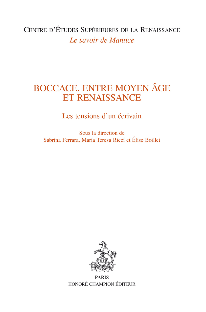 Boccace, entre Moyen âge et Renaissance