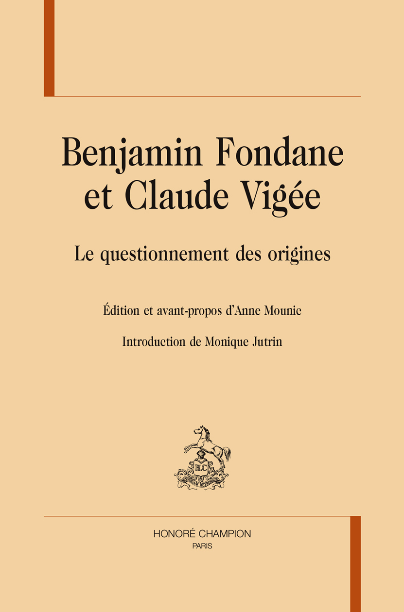 Benjamin Fondane et Claude Vigée - le questionnement des origines