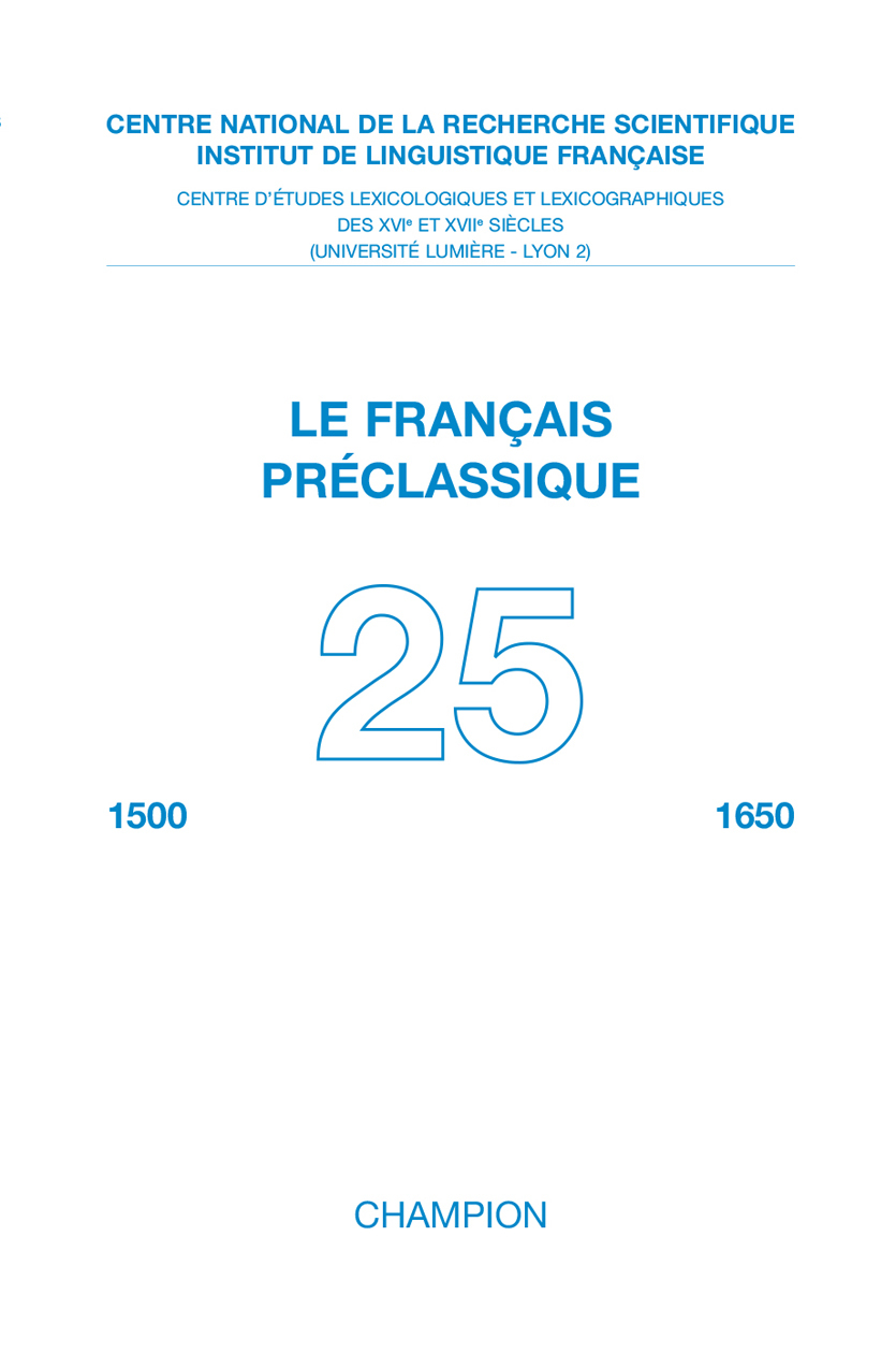 Revue Le Français Préclassique n°25 - 2023