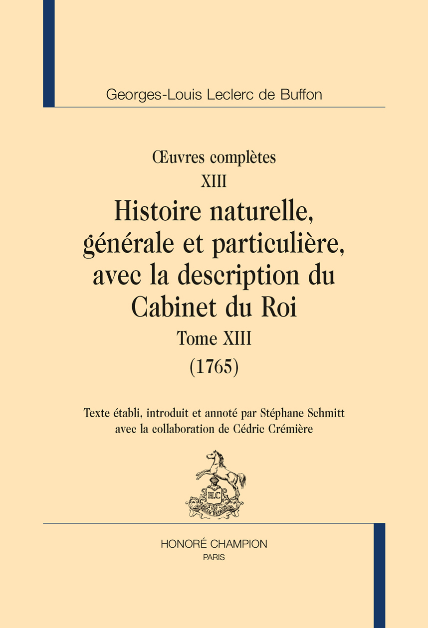 Histoire naturelle. Tome XIII (1765)