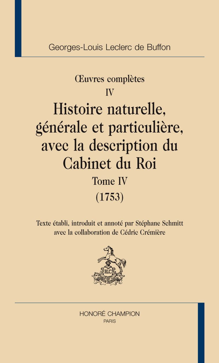Histoire naturelle. Tome IV (1753)